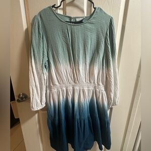 Universal Thread Green and Blue Ombre Midi Dress